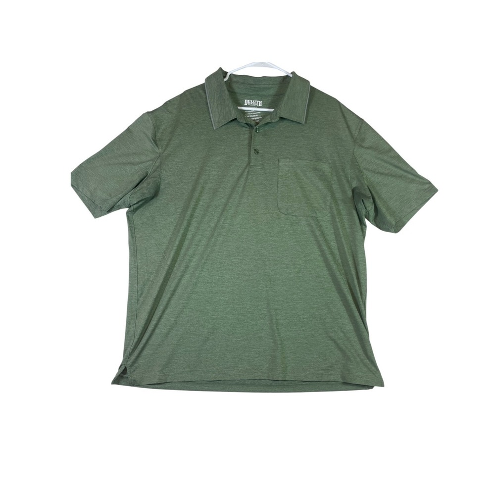 Duluth Polo Shirt Mens XL Green Stretch Golf Performance Tennis Resort Wear
